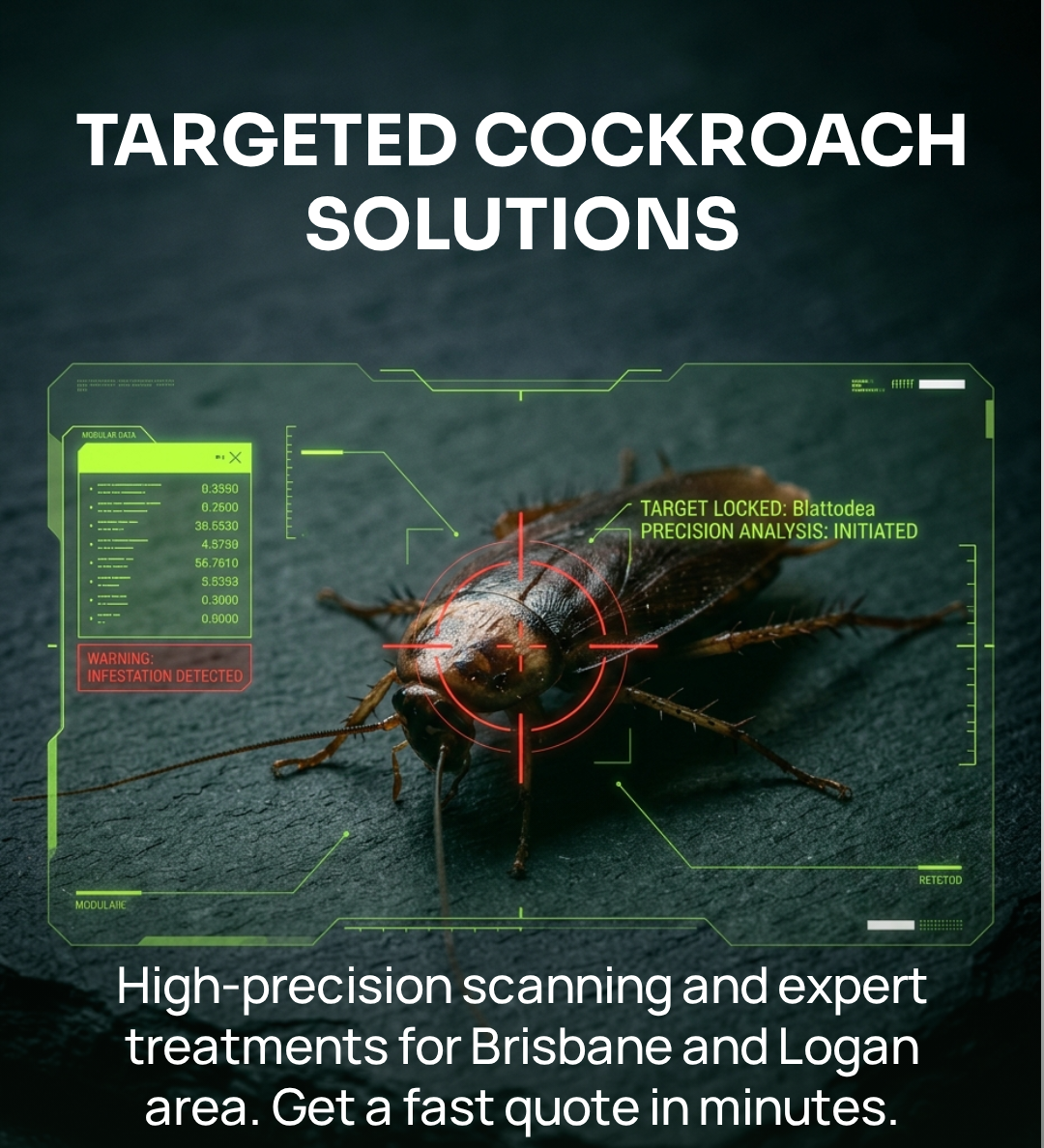Targeted cockroach solutions with precision scanning and expert treatments for Brisbane and Logan